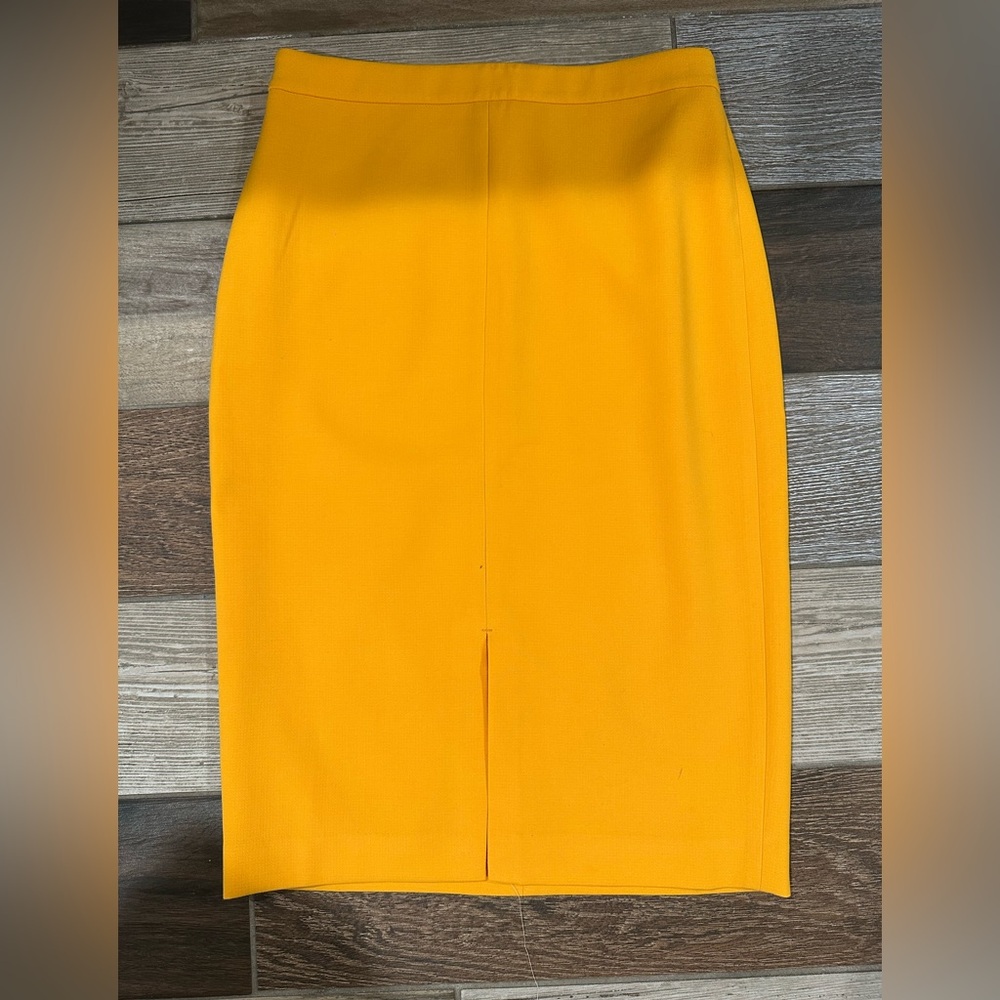 Ann Taylor Yellow Pencil Skirt with Slit